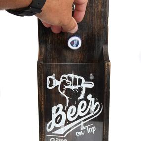 img 3 attached to 🍺 Lily's Home Beer Bottle Cap Shadow Box, Wall Mounted Beer Bottle Opener: Beer On Tap. Perfect Gift for Beer Enthusiasts.