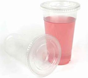 img 3 attached to 50 Sets of 24oz Plastic Ultra Clear Cups with Flat Lids 🥤 for Cold Beverages like Iced Coffee, Bubble Tea, Frozen Cocktails, Water, Sodas, and Juices