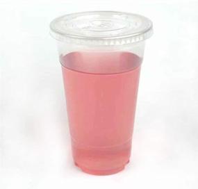 img 2 attached to 50 Sets of 24oz Plastic Ultra Clear Cups with Flat Lids 🥤 for Cold Beverages like Iced Coffee, Bubble Tea, Frozen Cocktails, Water, Sodas, and Juices