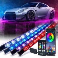 🚗 xprite rgb bluetooth car underglow lights kit, underbody neon accent led strip with chasing glow effects, app control & wireless remote, for vehicles, suvs, rvs, trucks, pickups, and boats – 4pcs logo