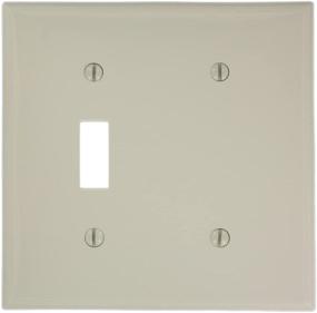 img 1 attached to 🔲 Leviton 80706-T 2-Gang Combination Wallplate with 1-Toggle and 1-Blank, Standard Size, Light Almond