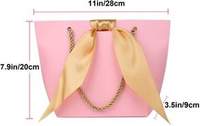 img 3 attached to 🎁 12PCS PHOGARY Gift Bags with Handles - Paper Party Favor Bag Bulk with Bow Ribbon for Elegant Birthday Wedding Graduation Celebration Present Wrap (Pink & White, Medium) - Improved SEO