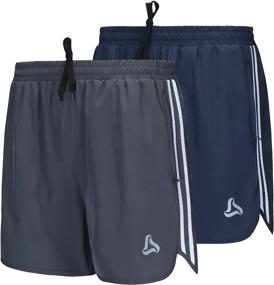 img 4 attached to 🩳 SILKWORLD Men's 5" Soccer Running Workout Training Shorts: Pack of 2-3 with Convenient Zipper Pockets