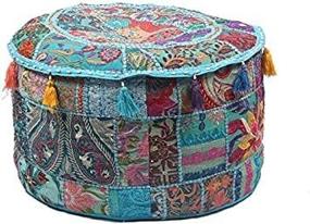 img 2 attached to GANESHAM Patchwork Bohemian Embroidered Turquoise