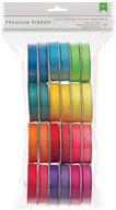 🎀 24 pack of american crafts extreme value neon grosgrain ribbon: assorted printed and woven patterns logo