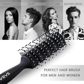 img 1 attached to 🔸 Versatile 4Pcs Hair Brush and Comb Set for Men and Women - Ideal for All Hair Types, Detangling Wet/Dry, Long/Short, Thick/Thin, Curly/Natural Hair (Black)