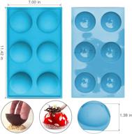 🍫 6-hole semi sphere silicone mold for chocolate, cake, jelly, mousse - large size, 3 blue logo