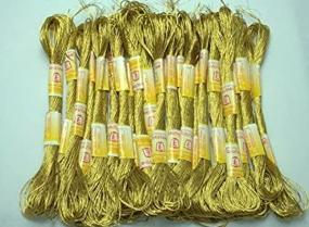 img 4 attached to 🧵 24 Gold Skeins of 100% Cotton Metallic Thread for Hand Embroidery - ThreadNanny's New Offering