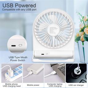 img 1 attached to 💨 GagetElec Desk Fans: Small, Quiet, and Rechargeable USB Mini Fan for Office and Home – Portable, Powerful, and Perfectly Noiseless!