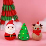 🎄 artec360 christmas set 3-pack needle felting kits - santa claus, christmas tree, reindeer felting kit - needles, finger guards, black high density mat, complete instructions logo