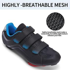 img 3 attached to 🚴 Unisex Road Bike Cycling Shoes for Men and Women, Compatible with Look Delta/SPD Cleats, Ideal for Road Racing Bikes - 3 Strap Design