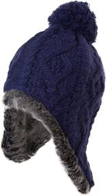 img 2 attached to ❄️ Winter Snow Ski Hat Ladies, Cozy Fleece-Lined Wool Peruvian Earflap Beanie Hat by Comhats