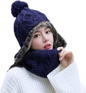 ❄️ winter snow ski hat ladies, cozy fleece-lined wool peruvian earflap beanie hat by comhats logo