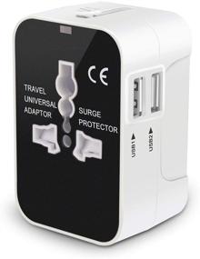 img 4 attached to 🔌 Universal Travel Adapter with Dual USB Ports - All in One International Power Plug for Cell Phones - US EU UK AUS Compatible - (White)