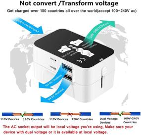 img 1 attached to 🔌 Universal Travel Adapter with Dual USB Ports - All in One International Power Plug for Cell Phones - US EU UK AUS Compatible - (White)