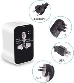 img 2 attached to 🔌 Universal Travel Adapter with Dual USB Ports - All in One International Power Plug for Cell Phones - US EU UK AUS Compatible - (White)