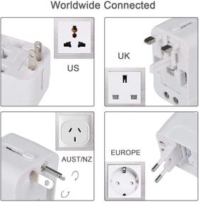 img 3 attached to 🔌 Universal Travel Adapter with Dual USB Ports - All in One International Power Plug for Cell Phones - US EU UK AUS Compatible - (White)