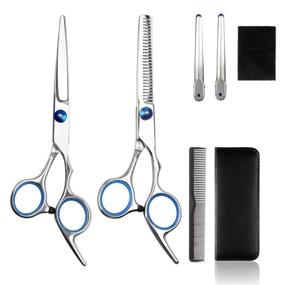img 4 attached to 💇 Professional Hair Cutting Scissors Set: Ultimate Haircut Kit for Salon, Barbers, and Home Use – Thinning Shears, Multi-Use Hairdressing Scissors for Women, Men, and Kids