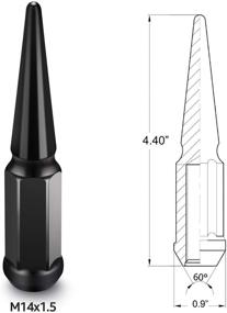 img 3 attached to 🔩 Повысьте стиль и производительность своего Chevy Silverado с помощью гаечных колпачков-игл M14x1.5 PUENGSI - 24 шт. черного цвета, комплект гаечных колпачков M14x1.5