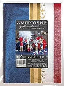 img 2 attached to 🎁 Premium Lia Griffith Americana Craft and Gift Tissue Paper Pack: 25 Sheets, 20x20 Inches (0051116LG)