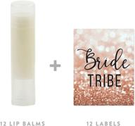 💄 andaz press bridal shower bachelorette party lip balm party favors, faux rose gold glitter shimmer, bride tribe, pack of 12 logo