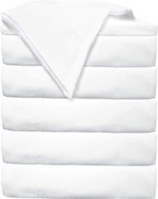 img 4 attached to 🛌 Affordable Glarea Microfiber Flat Sheets Bulk Pack (White - 6 Pack, Twin)