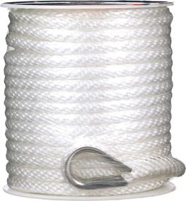 img 3 attached to Attwood White MFP Anchor Line with Thimble - 100ft x 3/8-inch - Solid Braid Quality