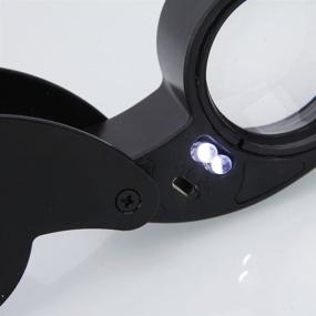 img 1 attached to 🔍 Enhanced Vision: 40x Magnification LED Jeweler Loupe Magnifying Glass - 25mm Lens, Black