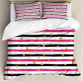 img 1 attached to Ambesonne Romantic Teenager Stripes Decorative