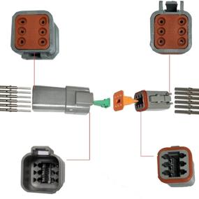 img 2 attached to 🔌 Lightronic 5 комплект Deutsch 6-контактных разъемов: Полный комплект с корпусом, контактами и уплотнениями - Идеально подходит для проводки 16-20AWG