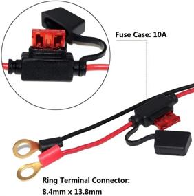 img 2 attached to 🔌 [2 PACK] High-performance 2FT Motorcycle Battery Charger Cord, Sae to O Ring Terminal Quick Disconnect Assembly Extension Cable, Sae 2Pin Wire Harness Reverse Polarity Adapter Port Accessory, 10A Fuse