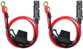 img 4 attached to 🔌 [2 PACK] High-performance 2FT Motorcycle Battery Charger Cord, Sae to O Ring Terminal Quick Disconnect Assembly Extension Cable, Sae 2Pin Wire Harness Reverse Polarity Adapter Port Accessory, 10A Fuse