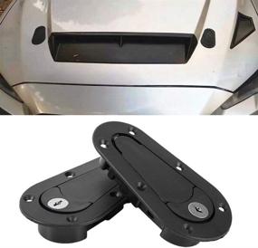 img 1 attached to 🚗 Enhance Car Safety with Duokon Universal Car Engine Hood Cover, Lock Key Pin Kit Safety Latch Pin in Black