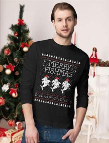 img 3 attached to Fishmas Fishing 🎣 Christmas Sweatshirt by Tstars
