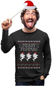 img 4 attached to Fishmas Fishing 🎣 Christmas Sweatshirt by Tstars
