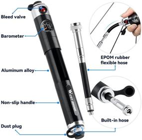 img 2 attached to 🚴 Bike Pump with Pressure Gauge - Schrader/Presta Valve, Portable and High Pressure 160 PSI Inflatable Pocket Air Pump with Exhaust Valve