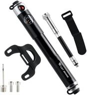 🚴 bike pump with pressure gauge - schrader/presta valve, portable and high pressure 160 psi inflatable pocket air pump with exhaust valve logo