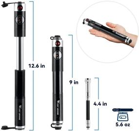 img 3 attached to 🚴 Bike Pump with Pressure Gauge - Schrader/Presta Valve, Portable and High Pressure 160 PSI Inflatable Pocket Air Pump with Exhaust Valve