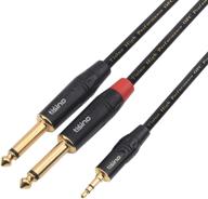 🔌 disino trs stereo to dual 1/4 inch ts mono y-splitter cable 3.5mm aux mini jack breakout cords - 3ft logo