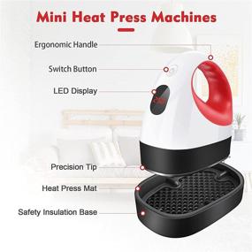 img 2 attached to 🔥 Heat Press Machine, Easy Press Mini 4.52x2.95 Inches for T Shirts Shoes Hats and Small HTV Vinyl Projects, Portable Mini Heat Press Iron for Heating Transfer