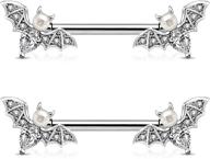 jewseen barbell piercing sparkling halloween logo