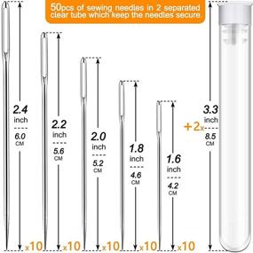 img 2 attached to Premium Large Eye Needles - Jollmono 50 Pack with 4 Needle Threaders | Assorted Sizes | Embroidery Hand Sewing Needles | Big Eye Sewing Needles