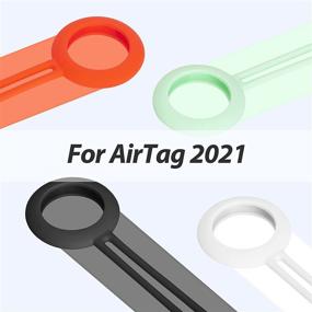 img 3 attached to 🔒 TopMade Anti-Lost Silicone Case Cover for AirTags - Protective Case with Strap, Anti-Scratch Keychain Holder Skin Cover for Apple AirTag Tracker 2021 - Black