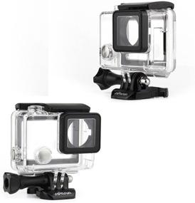 img 3 attached to 📷 Transparent Clear SOONSUN Side Open Protective Skeleton Housing Case with LCD Touch Backdoor for GoPro Hero 4, Hero 3+, and Hero 3 Camera