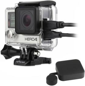 img 4 attached to 📷 Transparent Clear SOONSUN Side Open Protective Skeleton Housing Case with LCD Touch Backdoor for GoPro Hero 4, Hero 3+, and Hero 3 Camera