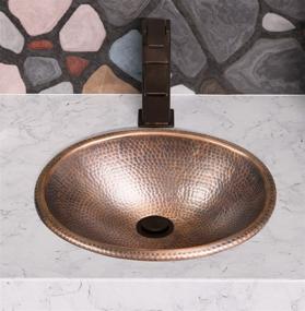 img 3 attached to 🛁 17-Inch Hand Hammered Oval Copper Sink by Monarch Abode