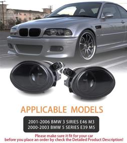 img 3 attached to 🔦 Сборка фар для тумана высокого качества для BMW 3 Series E46 M3 2001-2006 / BMW 5 Series E39 M5 00-03 - дымчатая линза, 2шт.