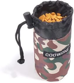 img 3 attached to 🐶 Camo Dog Treat Pouch - Small Drawstring Closure Training Tote Bag for Dogs, Portable Travel Bowl & Treat Bag for Walking, Hiking