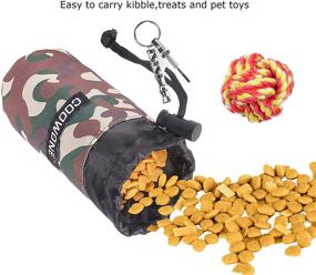 img 2 attached to 🐶 Camo Dog Treat Pouch - Small Drawstring Closure Training Tote Bag for Dogs, Portable Travel Bowl & Treat Bag for Walking, Hiking