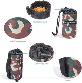 img 1 attached to 🐶 Camo Dog Treat Pouch - Small Drawstring Closure Training Tote Bag for Dogs, Portable Travel Bowl & Treat Bag for Walking, Hiking